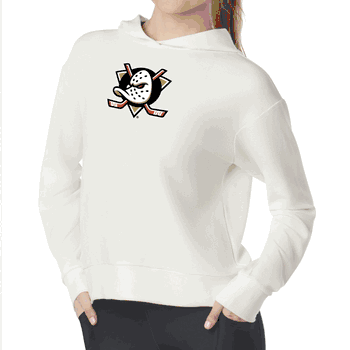 Anaheim Ducks NHL Kadi Waffle Hoodie Coconut Cream Large