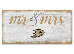 Anaheim Ducks Script Mr & Mrs 6x12 Sign