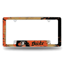 Anaheim Ducks Tie Dye 12" x 6" Chrome All Over Automotive License Plate Frame