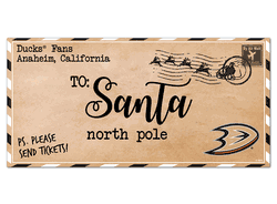 Anaheim Ducks To Santa 6x12 Sign
