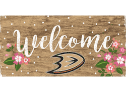 Anaheim Ducks Welcome Floral 6x12 Sign