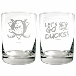 Anaheim Mighty Ducks 2pc Rocks Glass Set