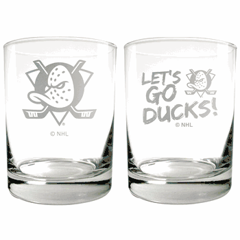 Anaheim Mighty Ducks 2pc Rocks Glass Set