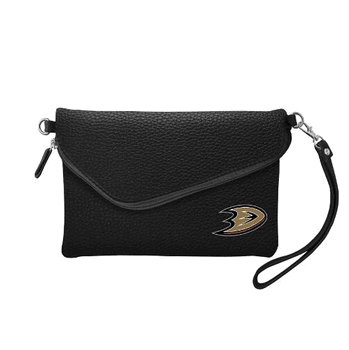 Anaheim Mighty Ducks Fold Over Crossbody Pebble Black