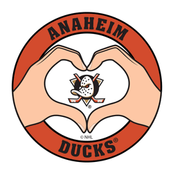Anaheim Mighty Ducks Heart Hands Decal