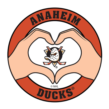 Anaheim Mighty Ducks Heart Hands Decal