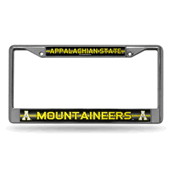 Appalachian State Mountaineers Classic 12" x 6" Silver Bling Chrome Car/Truck/SUV Auto Accessory