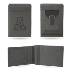 Appalachian State Mountaineers Gray Laser Engraved Front Pocket Wallet