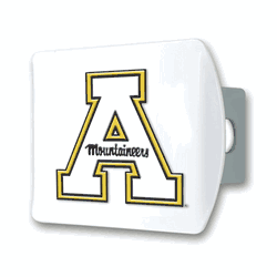 Appalachian State White Metal Hitch Cover with  3D Color Emblem