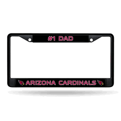 Arizona Cardinals #1 Dad Black Chrome Frame with Decal Inserts 12" x 6" Car/Truck Auto Accessory