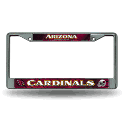 Arizona Cardinals  12" x 6" Chrome Frame With Decal Inserts