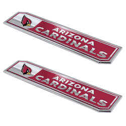 Arizona Cardinals 2 Piece Heavy Duty Aluminum Embossed Truck Emblem Set
