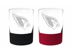 Arizona Cardinals 2pc Laser Etched Commissioner Rocks Glass Set