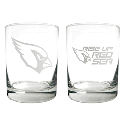 Arizona Cardinals 2pc Rocks Glass Set