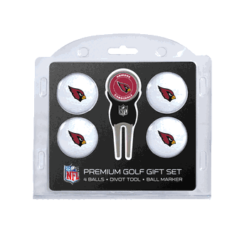 Arizona Cardinals 4 Ball Gift Set + Divot Tool & Marker