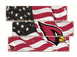 Arizona Cardinals American Flag 3 Plank