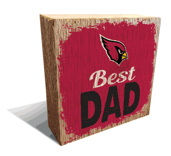 Arizona Cardinals Best Dad 6x6 Wood Block
