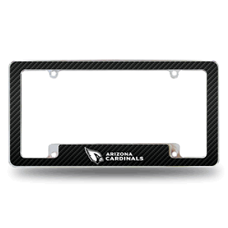 Arizona Cardinals Black 12" x 6" Chrome All Over Automotive License Plate Frame