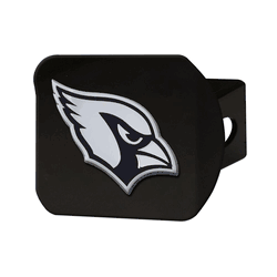 Arizona Cardinals Black Metal Hitch Cover with Metal Chrome 3D Emblem