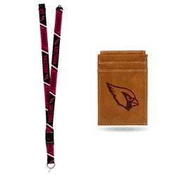 Arizona Cardinals Brown Front Pocket Wallet Set