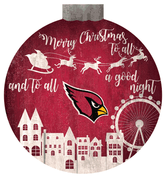 Arizona Cardinals Christmas Village 12in Wall Art