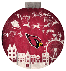 Arizona Cardinals Christmas Village 12in Wall Art