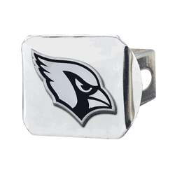 Arizona Cardinals Chrome Metal Hitch Cover with Chrome Metal 3D Emblem