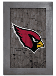Arizona Cardinals City Map 11x19 Sign