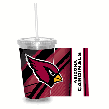 Arizona Cardinals Clear Tumbler W/Straw