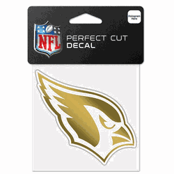 Arizona Cardinals Decal 4x4 Perfect Cut Metallic Gold