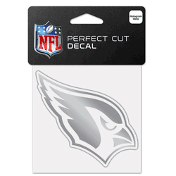 Arizona Cardinals Decal 4x4 Perfect Cut Metallic Silver