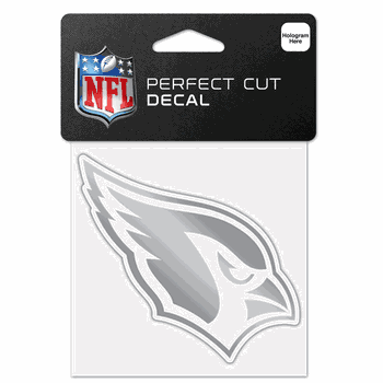Arizona Cardinals Decal 4x4 Perfect Cut Metallic Silver