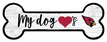Arizona Cardinals Dog Bone 6x12 Sign