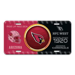 Arizona Cardinals Embossed Metal License Plate