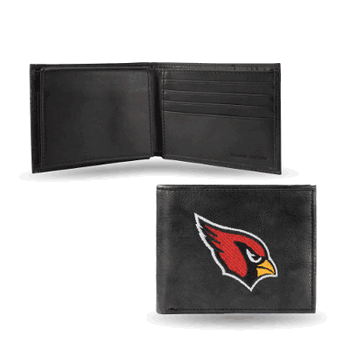 Arizona Cardinals  Embroidered Genuine Leather Billfold Wallet 3.25