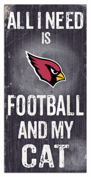 Arizona Cardinals Football and My Cat 6x12 Sign