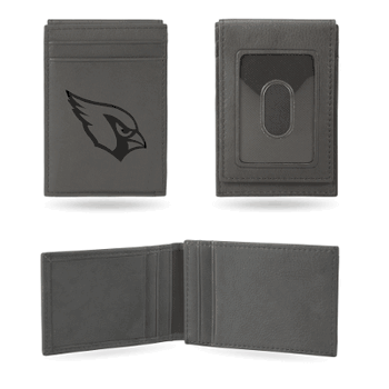 Arizona Cardinals Gray Laser Engraved Front Pocket Wallet