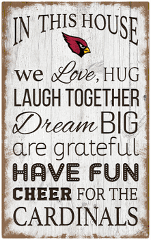 Arizona Cardinals In This House 11x19 Sign