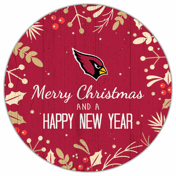 Arizona Cardinals Merry Christmas & New Year 12in Circle
