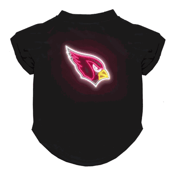 Arizona Cardinals Neon Pet T-Shirt, X-Small