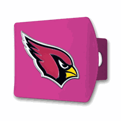 Arizona Cardinals Pink Metal Hitch Cover with  3D Color Emblem
