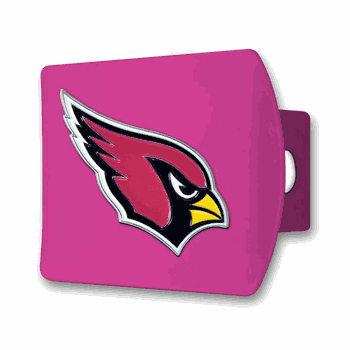 Arizona Cardinals Pink Metal Hitch Cover with  3D Color Emblem