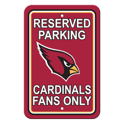 Arizona Cardinals Plastic Parking Sign - Reserved Parking