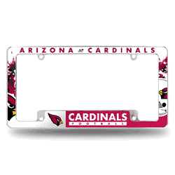 Arizona Cardinals Primary 12" x 6" Chrome All Over Automotive License Plate Frame for Car/Truck/SUV
