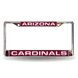 Arizona Cardinals Red 12" x 6" Laser Cut Chrome Frame