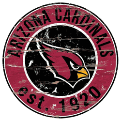 Arizona Cardinals Round Distressed Sign