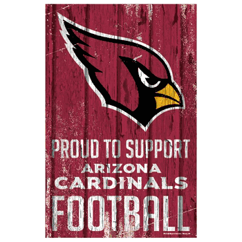 Arizona Cardinals Sign 11x17 Wood Proud to Support Design