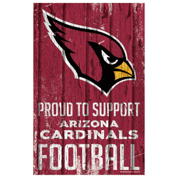 Arizona Cardinals Sign 11x17 Wood Proud to Support Design