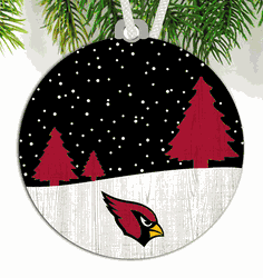 Arizona Cardinals Snow Scene Ornament