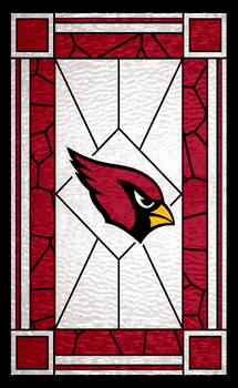 Arizona Cardinals Stained Glass 11x19 Wood Sign